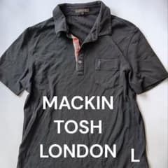 マッキントッシュロンドン ポロシャツ L 黒 ハウスチェック 三陽商会 日本製のサムネイル