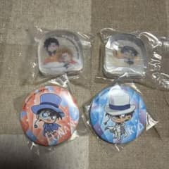くら寿司名探偵コナン 怪盗キッド 缶バッジ アクリルマスコット2種セット✖️2のサムネイル