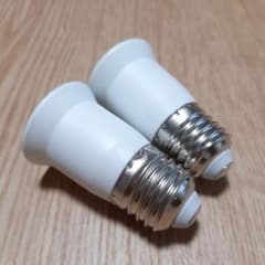 E26 延長アダプター E26→E26 延長ソケット 33mm延長 2個セットのサムネイル