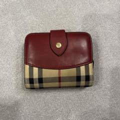 Burberry 二つ折り財布 チェック柄 レッドのサムネイル