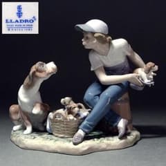 スペイン LLADRO リヤドロ 彩色磁器人形 「この子はぼくの！」少年と犬