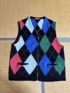 Supreme Brushed Argyle Zip Up Vest - メルカリ