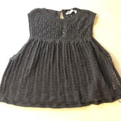 ZARA ノースリーブ ニット チュニック ブラック Sのサムネイル