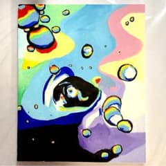 一点物原画】ハンドメイド アート アクリル画 絵画 抽象画 泡 - メルカリ