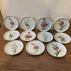西ドイツ製 フュルステンベルク　小皿 11枚 花 金彩 ヴィンテージ　ポーセリン 西ドイツ製 フュルステンベルク 小皿 11枚 花 金彩 ヴィンテージ