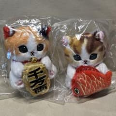 【ショッパー付】モフサンド デスクトップひっかけぬいぐるみ めで鯛 招福小判のサムネイル