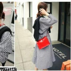 【新品】ギンガムチェック☆ロングワンピースのサムネイル