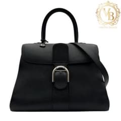 【美品】デルヴォー ブリヨンMM ロデオカーフ 2way ハンドバッグ 黒