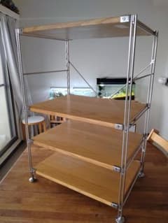 【訳あり美品】MUJI無印良品 ステンレスユニットシェルフ小56cmオーク材4段 訳あり美品】MUJI無印良品 ステンレスユニットシェルフ小56cmオーク材4