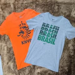 ​【訳あり2枚組】NIKE サッカー オランダ ブラジル Tシャツのサムネイル