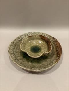 美品★須釜優子　伊賀屋2個セット信楽焼　個人作家　個展　料理☆作家物☆のサムネイル