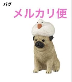 あかねの木彫り アヒルと犬 カプセルトイ パグ ガチャガチャのサムネイル