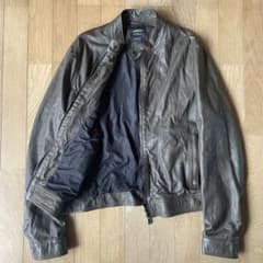 EMMETI JURI ラムスキン シングル ライダースジャケット 50 カーキ 