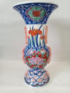 花瓶（染錦あやめ）有田焼華山（萬右衛門窯） 花瓶（染錦あやめ）有田焼華山（萬右衛門窯） - メルカリ