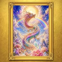 天虹昇龍の極光神域 龍神様 開運特級呪物絵画 アート 額縁なし 風水 御