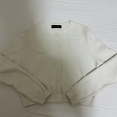 【値下しました】CABaN コットンカシミヤ クルーネックカーディガン 白 XSのサムネイル