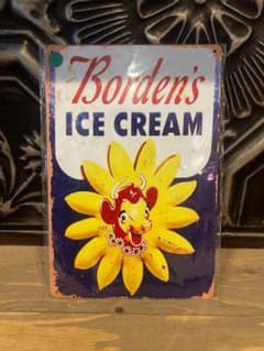 Borden's ICE CREAM ブリキ看板 レトロデザイン - 2