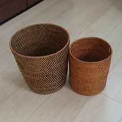 アジアン風☆籐のかご 2個セットのサムネイル