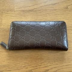 GUCCI シマ　ラウンドファスナー長財布　ブラウンのサムネイル