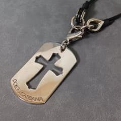 028/D&G ドルガバ ペンダントネックレス シルバー 十字架/ドッグタグ 028/D&G ドルガバ ペンダントネックレス シルバー 十字架/ドッグタグ