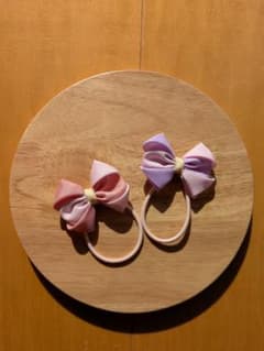 カラフルリボン ヘアゴム2個セットのサムネイル