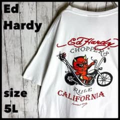 Ed Hardy チョッパー バックプリントT 白 5L 両面プリント a2 Ed Hardy チョッパー バックプリントT 白 5L 両面プリント a2 - メルカリ