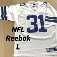 や*な様 NFL リーボック ダラスカウボーイズ スタジャン　サイズL 美品】NFL リーボック ゲームシャツ ダラス・カウボーイズ #31
