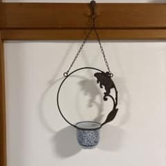 吊り下げ式 花瓶 アイアン ウサギモチーフ 레트로 アンティーク雑貨