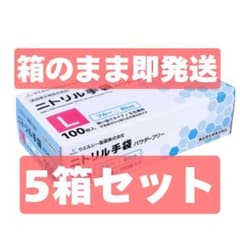 ウエルシー ニトリルグローブ パウダーフリー ブルー Lサイズ 100枚入のサムネイル