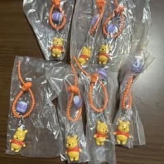 くまのプーさん ストラップ 7個セット　めじるし　カラフルチャーム　まとめ売りのサムネイル