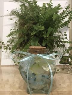 ハーバリウム ハンドメイド ブルー＊グリーン系 ハート型 - メルカリ