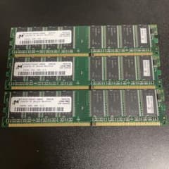 【ジャンク品】Micron DDR 256MB PC3200メモリー 3枚セットのサムネイル