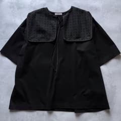 極美品✨yori ヨリ フロッキードットカラーT ブラック黒 - メルカリ