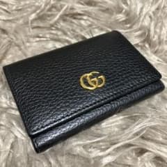 【美品】GUCCI GGマーモント 名刺入れ 黒のサムネイル