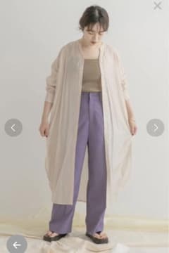 新品未使用！ノーカラーロングシャツワンピースのサムネイル