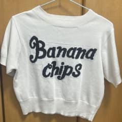 Banana Chips 半袖ニット ホワイト