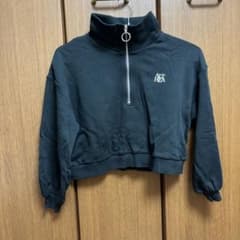 キッズ ハーフジップ パーカー ブラックのサムネイル