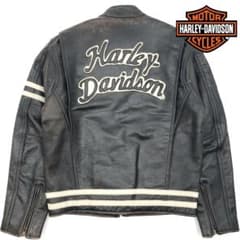 茶芯牛革◇ハーレーダビッドソン◇Mレザーライダースジャケット