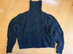 MAISON EUREKA フィッシャーマンニット　タートルネック　黒　ブラックのサムネイル
