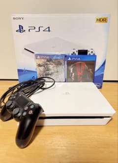 Sony PS4 ホワイト 本体 + ゲーム2本 + コントローラーのサムネイル