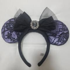 東京ディズニーリゾート ハロウェーン 2024 カチューシャ パープル レースのサムネイル