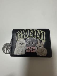 GANNI カードケース 財布 アニマル刺繍 ブラックのサムネイル