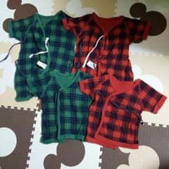 チェック柄ロンパース+肌着セット★のサムネイル
