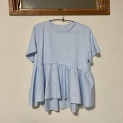UNIQLO 布帛コンビネーションT ブルーのサムネイル