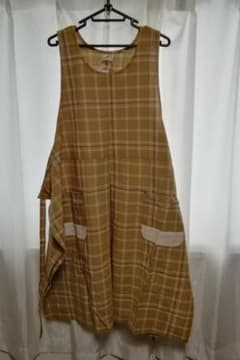 ♪ゆぃ様専用♪新品タグ付き♪エプロン♪ゆったりサイズ♪ジャンパースカート風♪のサムネイル