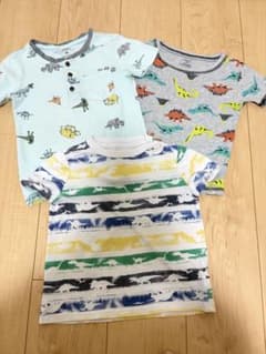 キッズ Tシャツ 3枚セット 恐竜柄 100cmのサムネイル