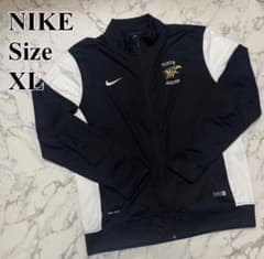 ナイキNike　白黒バイカラー　刺繍ロゴスウッシュ　トラックジャケットメンズ古着