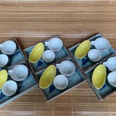 青山 陶器 食器セット 3組 山水画 小鉢付き、前菜、気合いの入った
