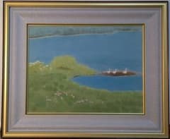 【真作】絵画　日本画10号　湖畔水鳥図　風景画　鴨　白鳥　静かな湖景　C11 真作】絵画 日本画10号 湖畔水鳥図 風景画 鴨 白鳥 静かな湖景 C11