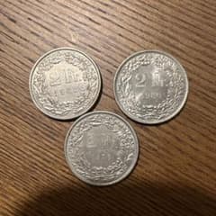 スイス 2フラン 硬貨 1968年 1976年 1980年 - メルカリ